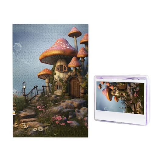 Puzzle Puzzle 1000 Teile Holzpuzzle für Erwachsene Benutzerdefinierte Puzzles Personalisierte Bilderpuzzles Pilzgarten Hochzeit Puzzle für Geburtstag Familie von HJBNW