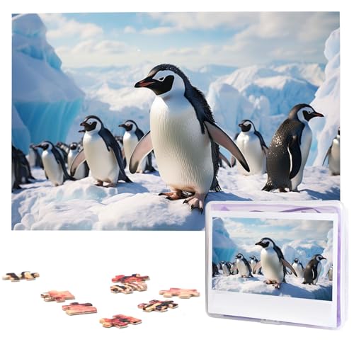 Puzzle Puzzle 1000 Teile Holzpuzzle für Erwachsene Benutzerdefinierte Puzzles Personalisierte Bilderpuzzles Pinguine Hochzeitspuzzle für Geburtstag Familie von HJBNW