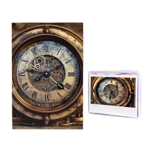 Puzzle Puzzle 1000 Teile Holzpuzzle für Erwachsene Benutzerdefinierte Puzzles Personalisierte Bilderpuzzles Steampunk Uhr Hochzeit Puzzle für Geburtstag Familie von HJBNW