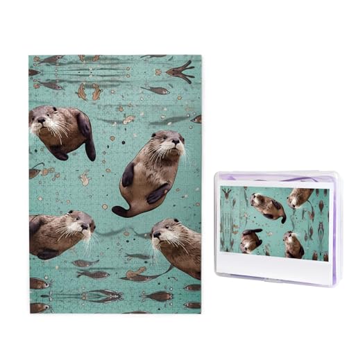 Puzzle Puzzle 1000 Teile Holzpuzzle für Erwachsene Benutzerdefinierte Puzzles Personalisierte Bildpuzzles Otter Hochzeitspuzzle für Geburtstag Familie von HJBNW