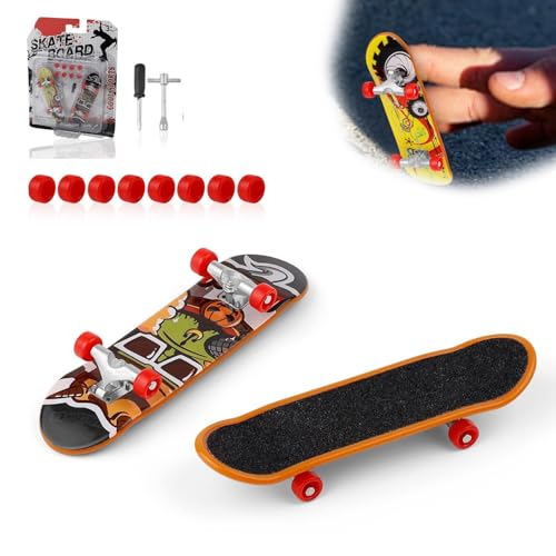 HJIAMA 2 Stück Finger Skateboard, Fingerskateboards Set mit Ersatzteile, Angenehme Haptik, Halterung aus Titanlegierung, Fingerboard für Skateboard-Enthusiasten und Anfänger von HJIAMA