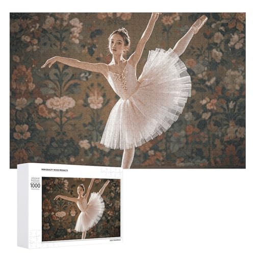 Ballerina-Tanzpuzzles für Erwachsene, personalisiertes Puzzle, herausforderndes Bild, Holzfotos, Puzzle mit Aufbewahrungstasche, Familientreffen, Puzzle für Hochzeitsgeschenk von HJKBCV