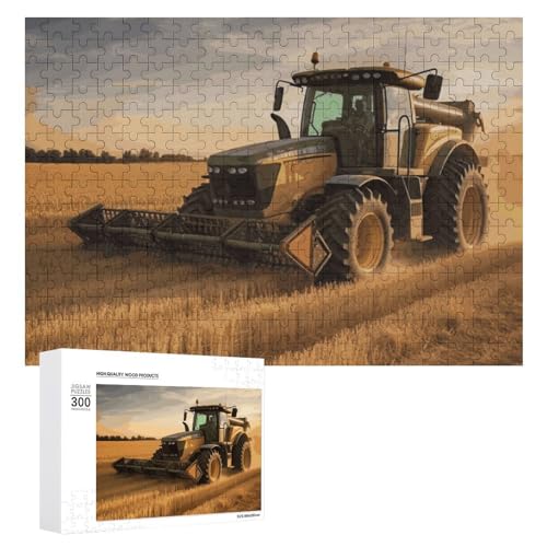 Bauernhof-Traktor-Ernte-Puzzles für Erwachsene, personalisiertes Puzzle, herausforderndes Bild, Holzfotos, Puzzle mit Aufbewahrungstasche, Familientreffen, Puzzle für Hochzeitsgeschenk von HJKBCV