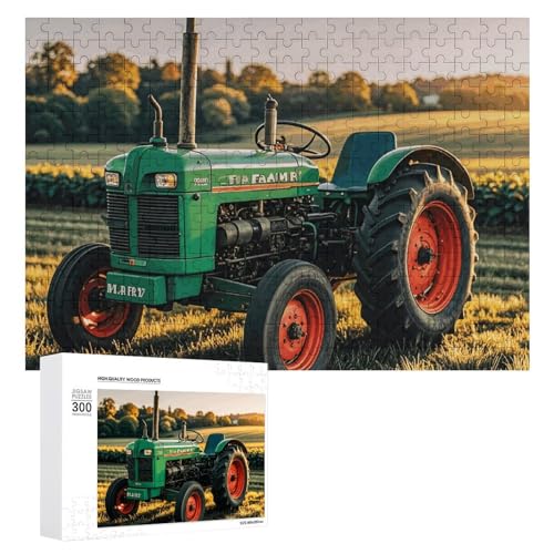 Bauernhof-Traktor-Puzzles für Erwachsene, personalisiertes Puzzle, herausforderndes Bild, Holzfotos, Puzzle mit Aufbewahrungstasche, Familientreffen, Puzzle für Hochzeitsgeschenk von HJKBCV