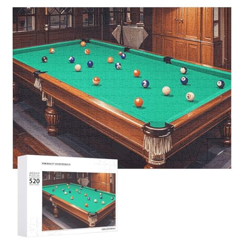 Billard-Puzzles für Erwachsene, personalisiertes Puzzle, herausforderndes Bilderpuzzle, Holzfoto-Puzzle mit Aufbewahrungstasche, Familientreffen, Puzzle für Hochzeitsgeschenk von HJKBCV