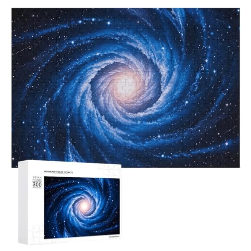 Blaue Galaxie-Puzzles für Erwachsene, personalisiertes Puzzle, herausforderndes Bild, Holzfotos, Puzzle mit Aufbewahrungstasche, Familientreffen, Puzzle für Hochzeitsgeschenk von HJKBCV