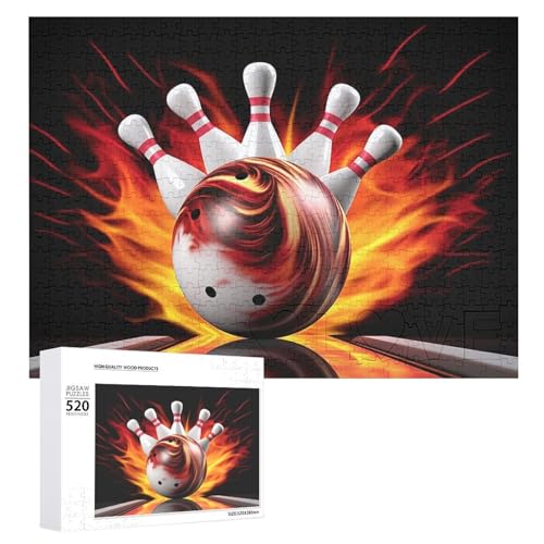 Bowlingball-Holzpuzzle für Erwachsene, 520 Teile, schwierige, herausfordernde Puzzles, einzigartiges Denksport-Puzzle, einzigartige Form, fortschrittliche Puzzle, tolle Geschenkidee von HJKBCV