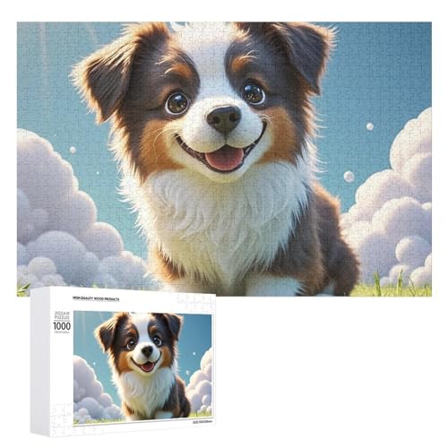 Braune Hunde-Puzzles für Erwachsene, personalisiertes Puzzle, herausforderndes Bild, Holzfotos, Puzzle mit Aufbewahrungstasche, Familientreffen, Puzzle für Hochzeitsgeschenk von HJKBCV