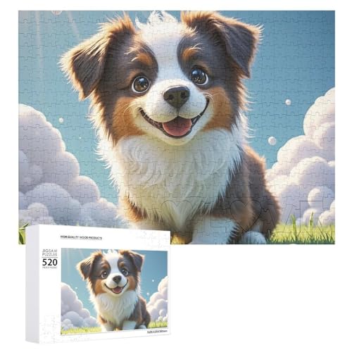 Braune Hunde-Puzzles für Erwachsene, personalisiertes Puzzle, herausforderndes Bild, Holzfotos, Puzzle mit Aufbewahrungstasche, Familientreffen, Puzzle für Hochzeitsgeschenk von HJKBCV