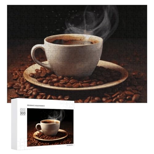 Brown A Cup of Coffee Puzzles for Adults Personalized Jigsaw Puzzles Challenging Picture Puzzle Wooden Photos Puzzle with Storage Bag Family Reunion Puzzle for Wedding Gift von HJKBCV