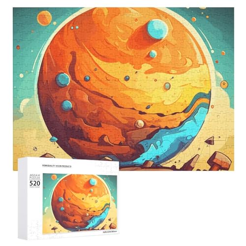 Cartoon Planet Puzzles für Erwachsene, personalisiertes Puzzle, herausforderndes Bild, Holzfotos, Puzzle mit Aufbewahrungstasche, Familientreffen, Puzzle für Hochzeitsgeschenk von HJKBCV