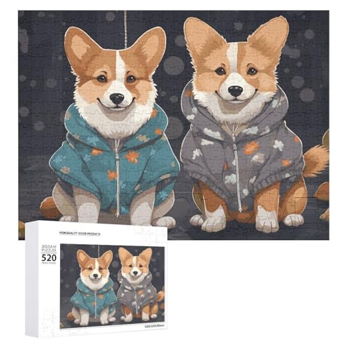 Corgi-Hunde-Puzzles für Erwachsene, personalisiertes Puzzle, herausforderndes Bild, Holzfotos, Puzzle mit Aufbewahrungstasche, Familientreffen, Puzzle für Hochzeitsgeschenk von HJKBCV