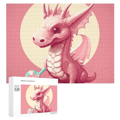 Drachen- und Lutscher-Puzzles für Erwachsene, personalisiertes Puzzle, herausforderndes Bild, Holzfotos, Puzzle mit Aufbewahrungstasche, Familientreffen, Puzzle für Hochzeitsgeschenk von HJKBCV