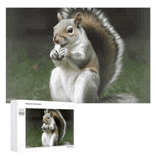 Eichhörnchen-Puzzles für Erwachsene, personalisiertes Puzzle, herausforderndes Bild, Holzfotos, Puzzle mit Aufbewahrungstasche, Familientreffen, Puzzle für Hochzeitsgeschenk von HJKBCV