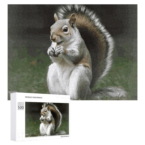 Eichhörnchen-Puzzles für Erwachsene, personalisiertes Puzzle, herausforderndes Bild, Holzfotos, Puzzle mit Aufbewahrungstasche, Familientreffen, Puzzle für Hochzeitsgeschenk von HJKBCV