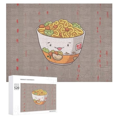 Eierbecher Nudel-Ramen-Holzpuzzle für Erwachsene, 520 Teile, schwierige, herausfordernde Puzzles, einzigartiges Denksport-Puzzle, einzigartige Form, fortschrittliche Puzzle, tolle Geschenkidee von HJKBCV