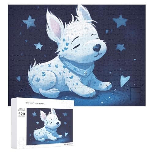 Ein weißer Hund Puzzles für Erwachsene, personalisiertes Puzzle, herausforderndes Bild, Holzfotos, Puzzle mit Aufbewahrungstasche, Familientreffen, Puzzle für Hochzeitsgeschenk von HJKBCV