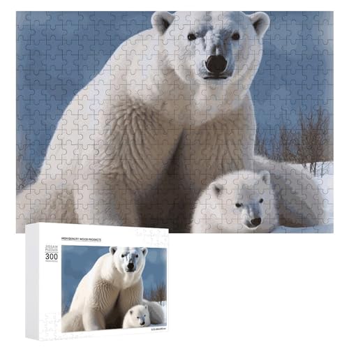 Eisbär-Puzzles für Erwachsene, personalisiertes Puzzle, herausforderndes Bild, Holzfotos, Puzzle mit Aufbewahrungstasche, Familientreffen, Puzzle für Hochzeitsgeschenk von HJKBCV