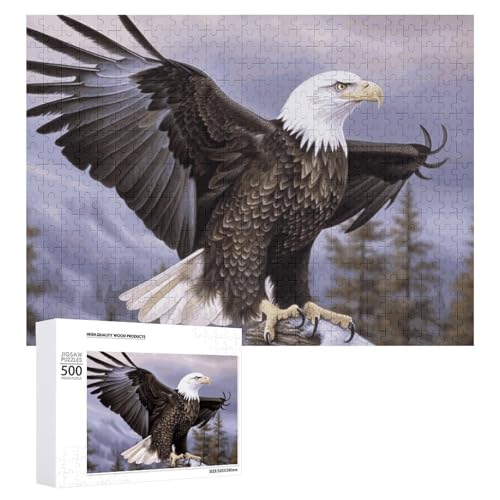 Glatzenadler-Puzzles für Erwachsene, personalisiertes Puzzle, herausforderndes Bild, Holzfotos, Puzzle mit Aufbewahrungstasche, Familientreffen, Puzzle für Hochzeitsgeschenk von HJKBCV