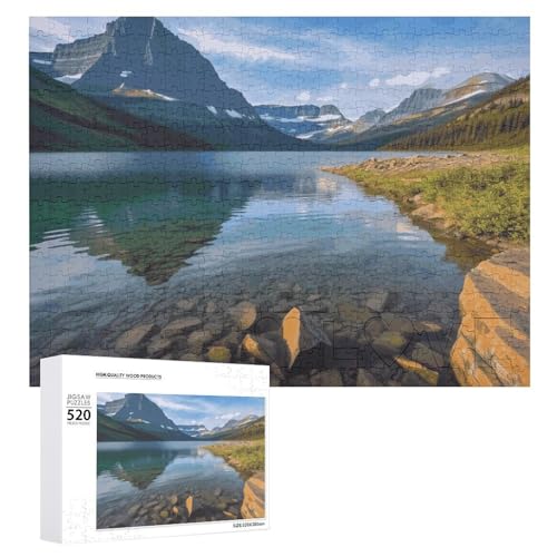 Gletscher-Nationalpark-Puzzles für Erwachsene, personalisiertes Puzzle, herausforderndes Bild, Holzfotos, Puzzle mit Aufbewahrungstasche, Familientreffen, Puzzle für Hochzeitsgeschenk von HJKBCV