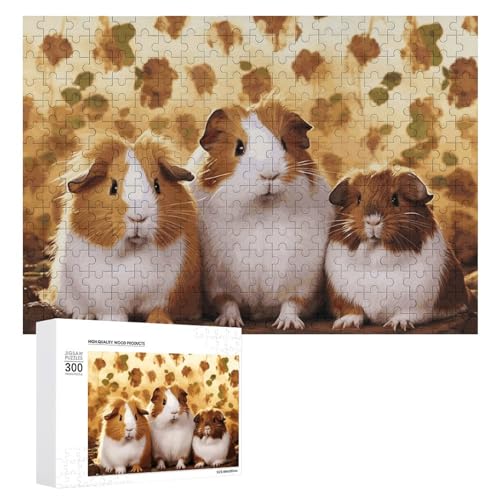 Meerschweinchen-Puzzles für Erwachsene, personalisiertes Puzzle, herausforderndes Bild, Holzfotos, Puzzle mit Aufbewahrungstasche, Familientreffen, Puzzle für Hochzeitsgeschenk von HJKBCV