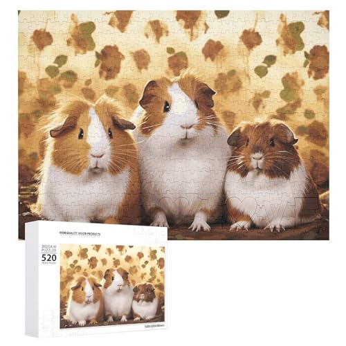 Meerschweinchen-Puzzles für Erwachsene, personalisiertes Puzzle, herausforderndes Bild, Holzfotos, Puzzle mit Aufbewahrungstasche, Familientreffen, Puzzle für Hochzeitsgeschenk von HJKBCV