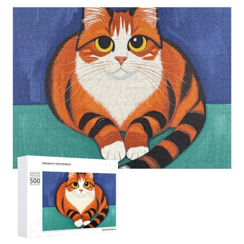 Mid-Century Modern Art Cats Puzzles for Adults Personalized Jigsaw Puzzles Challenging Picture Puzzle Wooden Photos Puzzle with Storage Bag Family Reunion Puzzle for Wedding Gift von HJKBCV