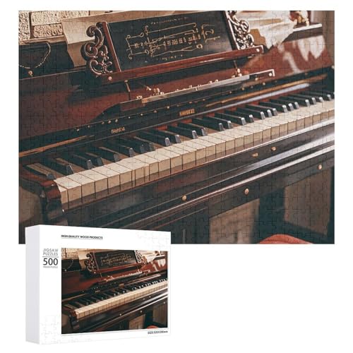 Musiknoten-Piano-Puzzles für Erwachsene, personalisiertes Puzzle, herausforderndes Bild, Holzfotos, Puzzle mit Aufbewahrungstasche, Familientreffen, Puzzle für Hochzeitsgeschenk von HJKBCV