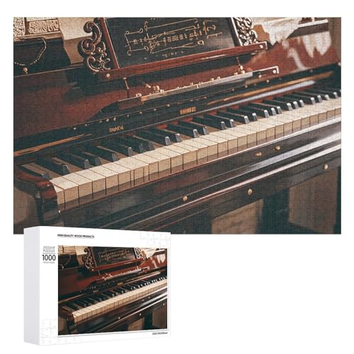 Musiknoten-Piano-Puzzles für Erwachsene, personalisiertes Puzzle, herausforderndes Bild, Holzfotos, Puzzle mit Aufbewahrungstasche, Familientreffen, Puzzle für Hochzeitsgeschenk von HJKBCV