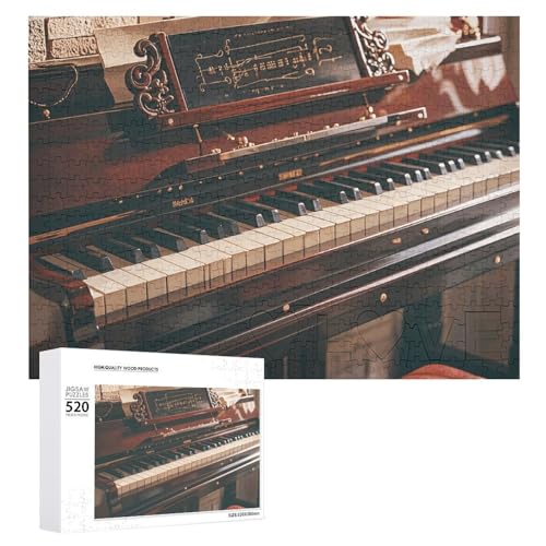 Musiknoten-Piano-Puzzles für Erwachsene, personalisiertes Puzzle, herausforderndes Bild, Holzfotos, Puzzle mit Aufbewahrungstasche, Familientreffen, Puzzle für Hochzeitsgeschenk von HJKBCV