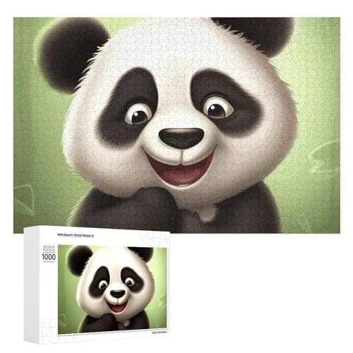 Panda-Puzzles für Erwachsene, personalisiertes Puzzle, herausforderndes Bild, Holzfotos, Puzzle mit Aufbewahrungstasche, Familientreffen, Puzzle für Hochzeitsgeschenk von HJKBCV