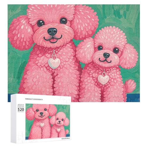 Pudel-Hunde-Puzzles für Erwachsene, personalisiertes Puzzle, herausforderndes Bild, Holzfotos, Puzzle mit Aufbewahrungstasche, Familientreffen, Puzzle für Hochzeitsgeschenk von HJKBCV