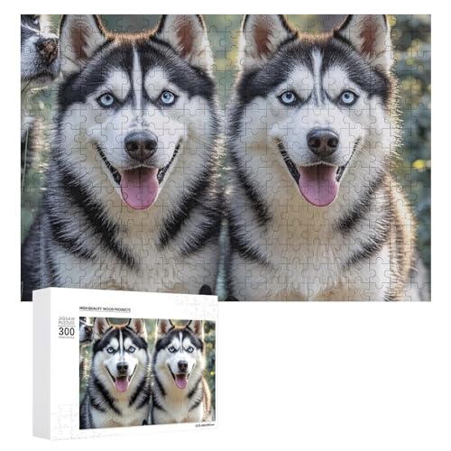 Puzzle Hund im Wald für Erwachsene, personalisiertes Puzzle, herausforderndes Bild, Holzfotos, Puzzle mit Aufbewahrungstasche, Familientreffen, Puzzle für Hochzeitsgeschenk von HJKBCV