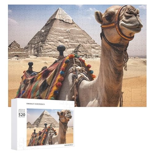 Pyramide Kamel Holzpuzzle für Erwachsene, 520 Teile, schwierige, herausfordernde Puzzles, einzigartiges Denksport-Puzzle, einzigartige Form, fortschrittliche Puzzle, tolle Geschenkidee von HJKBCV