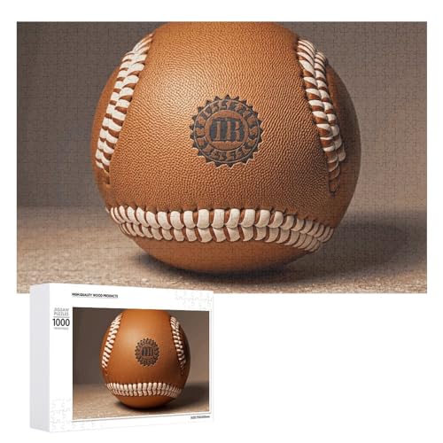 Retro-Baseball-Puzzles für Erwachsene, personalisierbar, herausforderndes Bild, Holzfotos, Puzzle mit Aufbewahrungstasche, Familientreffen, Puzzle für Hochzeitsgeschenk von HJKBCV