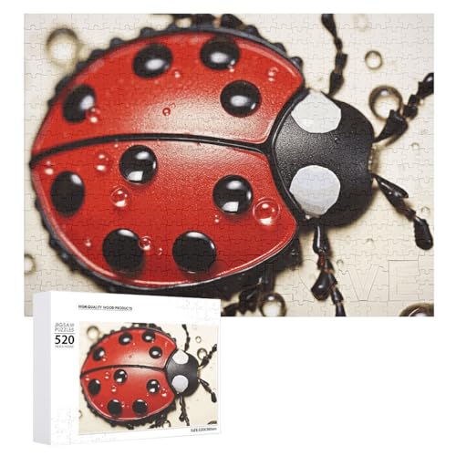 Schönes Marienkäfer-Holzpuzzle für Erwachsene, 520 Teile, schwierige, herausfordernde Puzzles, einzigartiges Denksport-Puzzle, einzigartige Form, fortschrittliche Puzzle, tolle Geschenkidee Schönes Marienkäfer-Holzpuzzle für Erwachsene, 520 Teile, schwierige, herausfordernde Puzzles, einzigartiges Denksport-Puzzle, einzigartige Form, fortschrittliche Puzzle, tolle Geschenkidee von HJKBCV