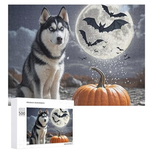 Tiere im Mondschein Puzzles für Erwachsene, personalisiertes Puzzle, herausforderndes Bild, Holzfotos, Puzzle mit Aufbewahrungstasche, Familientreffen, Puzzle für Hochzeitsgeschenk von HJKBCV