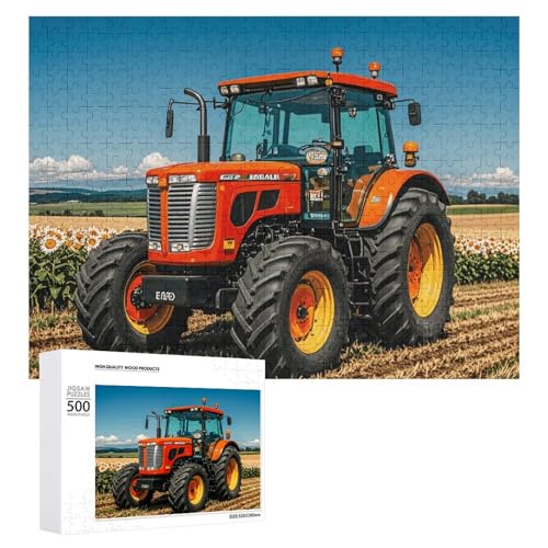 Traktoren-Puzzles für Erwachsene, personalisiertes Puzzle, herausforderndes Bild, Holzfotos, Puzzle mit Aufbewahrungstasche, Familientreffen, Puzzle für Hochzeitsgeschenk von HJKBCV