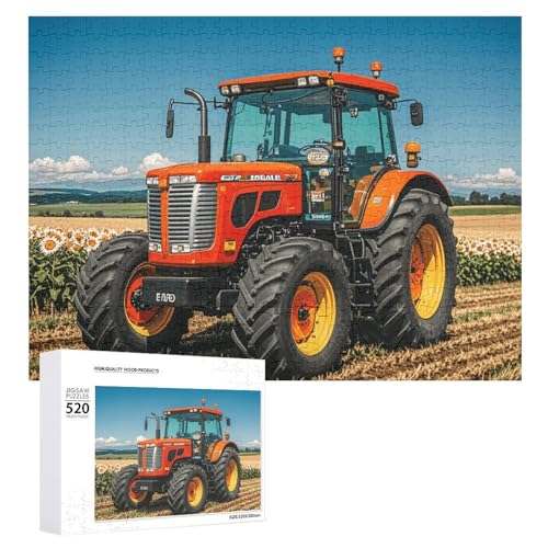 Traktoren-Puzzles für Erwachsene, personalisiertes Puzzle, herausforderndes Bild, Holzfotos, Puzzle mit Aufbewahrungstasche, Familientreffen, Puzzle für Hochzeitsgeschenk von HJKBCV