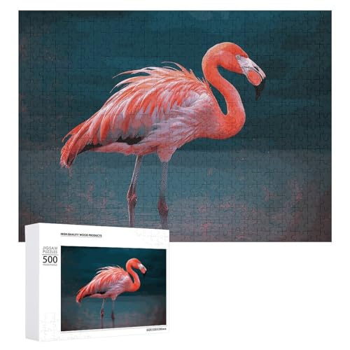 Vivid Flamingo-Puzzles für Erwachsene, personalisiertes Puzzle, herausforderndes Bild, Holzfotos, Puzzle mit Aufbewahrungstasche, Familientreffen, Puzzle für Hochzeitsgeschenk von HJKBCV