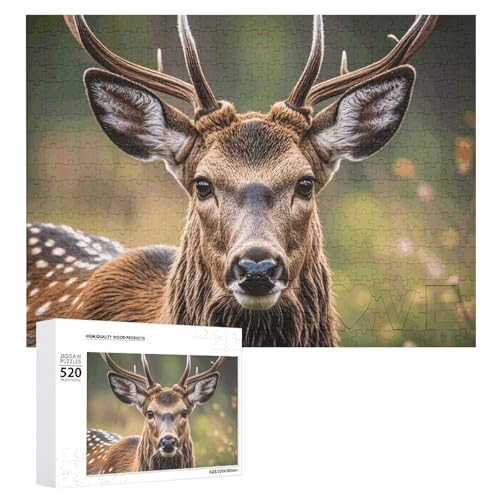 Wildlife Hirsch Bär Elch Puzzles für Erwachsene Personalisierte Puzzles Herausfordernde Bilderpuzzle Holzfotos Puzzle mit Aufbewahrungstasche Familientreffen Puzzle für Hochzeitsgeschenk von HJKBCV