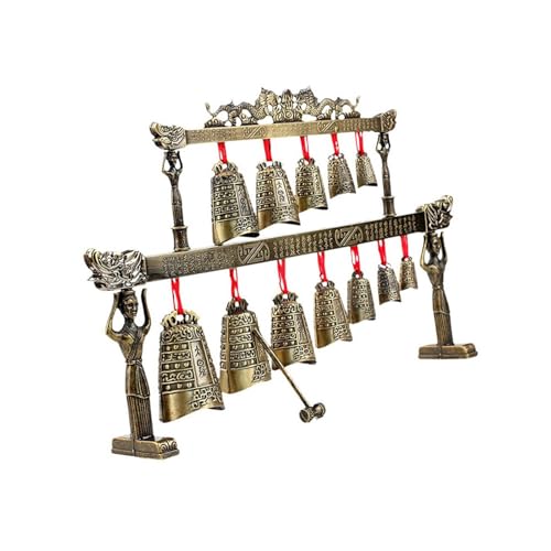 Miniatur Musikinstrument Modell Chinesisches Musikinstrument Aus Legierung Doppelschichtiges Glockenspiel Modell Ornamente Kunsthandwerk(Inscription) von HJKLBGT