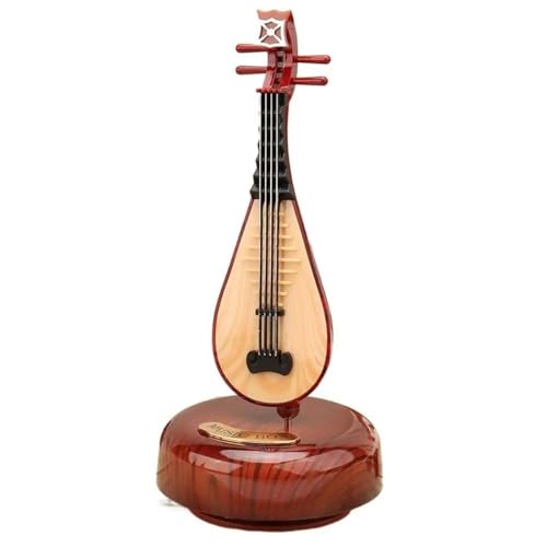 Miniatur Musikinstrument Modell Instrument Spieluhr Klassische Rotierende Spieluhr Handwerk Gitarrenmodell ABS-Material(3) von HJKLBGT
