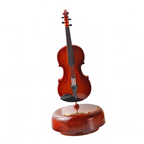 Miniatur Musikinstrument Modell Literarische Und Klassische Rotierende Pipa-Gitarren-Violine-Spieluhr Für Den Schreibtisch(Violin) von HJKLBGT