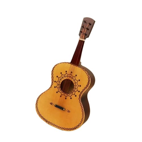 Miniatur Musikinstrument Modell Miniatur-Gitarre Mini-Gitarre Musikinstrumente-Sammlung Dekorative Ornamente Aus Holz Modelldekoration von HJKLBGT