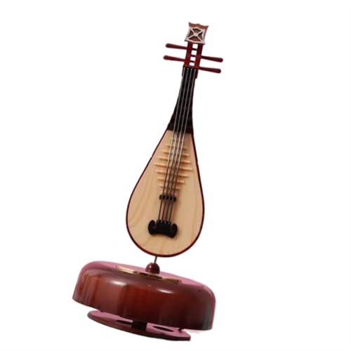 Miniatur Musikinstrument Modell Miniatur-Gitarrenmodell-Spieluhr Replik Mini-Violine Harfe Spieldosen Musikinstrument-Ornamente(Lute) von HJKLBGT