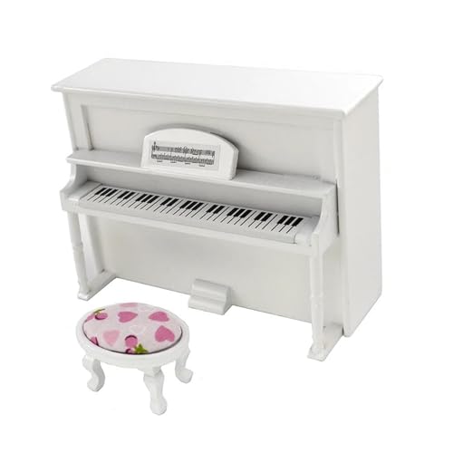 Miniatur Musikinstrument Modell Miniatur-Zubehör, Mini-Modell Für Klassische Klaviermusikinstrumente Aus Holz Für Die Hausdekoration(White Set) von HJKLBGT