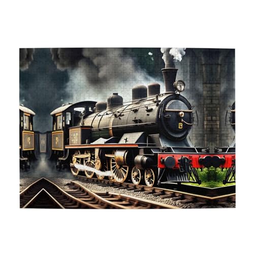 Dampflokomotive Zug Entfesseln Sie Ihr inneres Genie - Bilderpuzzle Extravaganza, 500 Teile Puzzle für Erwachsene Kinder, Lustig, Puzzle von HJLUUFT