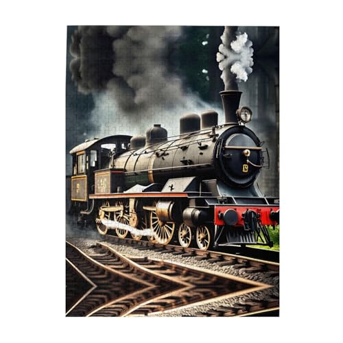 Dampflokomotive Zug Personalisiertes Bilderpuzzle - 500 Teile Puzzle für Erwachsene - Unterhaltsames Lustiges Puzzle - 500 Teile Puzzles von HJLUUFT