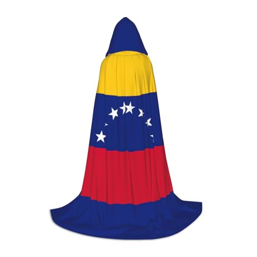 HJLUUFT Hexenumhang mit Flagge von Venezuela, Halloween, Kapuzenumhang, Königin, König, Robe, Outfit, Renaissance, Mittelalter Kostüm von HJLUUFT